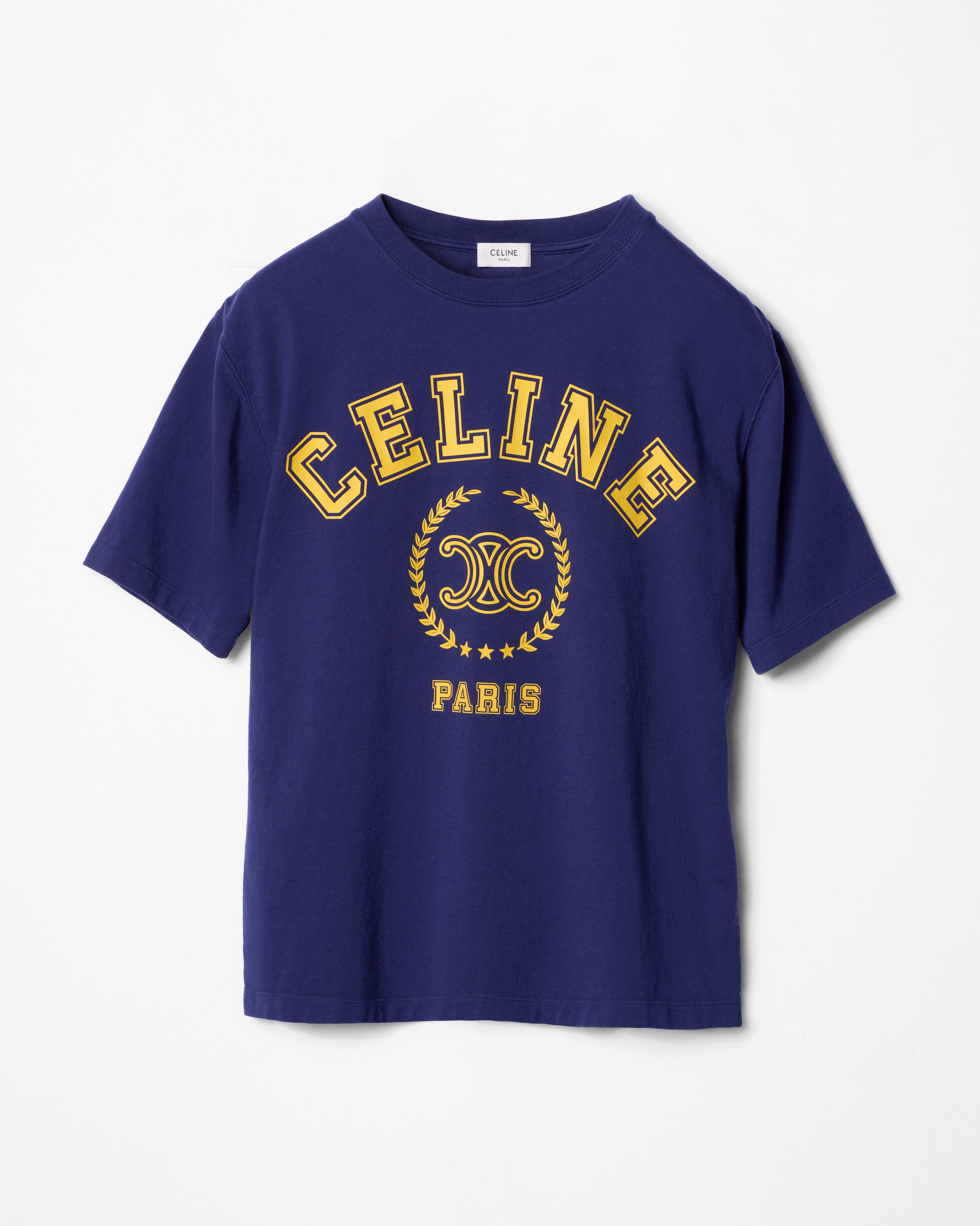 Tシャツ / コットンジャージー - ウォッシュネイビー / イエロー | CELINE
